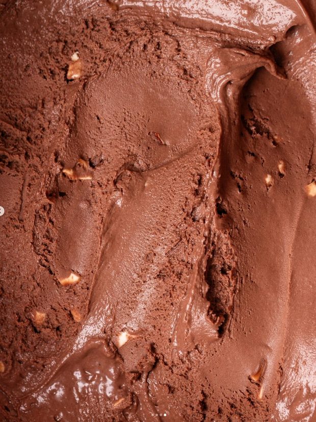 Gelato à la vanille, texture en gros plan.